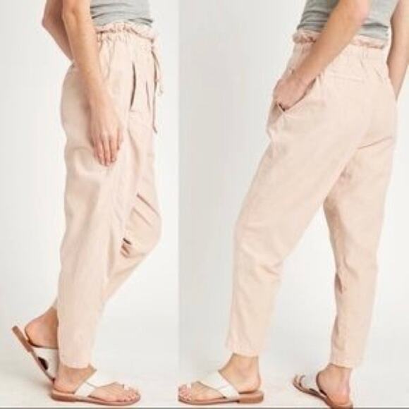 Free People Margate in Misty Rose pleated paperbag trouser Small - Picture 12 of 13